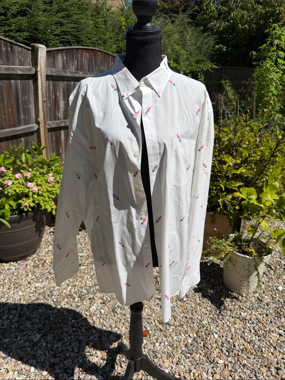 Bonobos Men’s XL Standard Fit White Popsicle Print Button Down Shirt 100% cotton